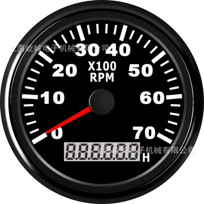 automobile instrument | RPM tachometer 3K-8K pointer - black-frame-black-background-0-7000rpm
