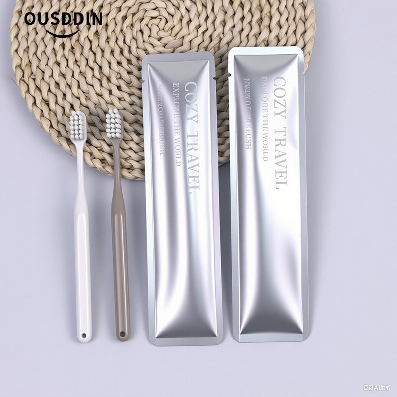 Star Hotel Supplies Disposable Toothbrush Aluminum Film Rounded Corner Bag Toiletry Care Set Hotel B&B Home Hospitality