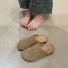 复古勃肯鞋女2025年新款厚底包头半拖懒人一脚蹬软木凉拖鞋子
