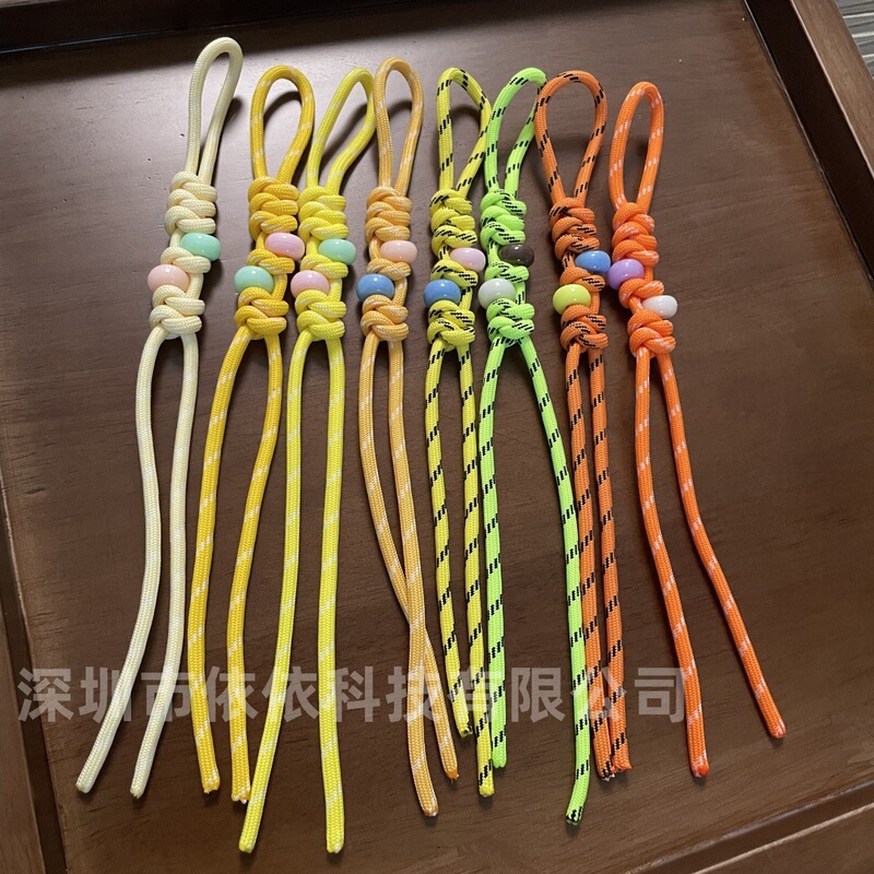 miu系彩色包包编绳挂件时尚车钥匙扣挂饰金刚结手工彩珠编织挂绳|undefined