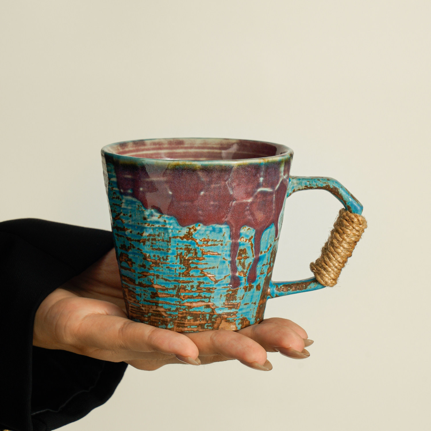 Taza de café nicho diseño de horno de cerámica gruesa cambió taza de marca doméstica taza de té de la tarde taza de latte taza de agua de oficina hombre