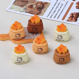 立体猫咪面包袋子食玩创意手工diy奶油胶树脂小配件饰品材料批发