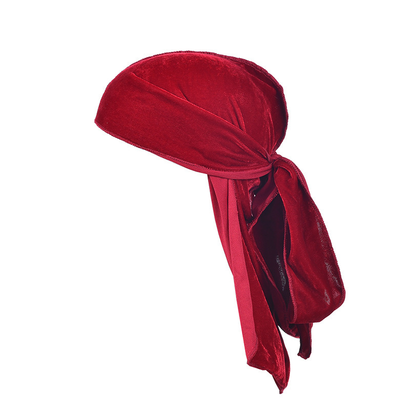 Transfronterizos hijab pirata de Halloween terciopelo de cola larga damas europeas y estadounidenses hijab de Halloween peluquería sombrero hijab