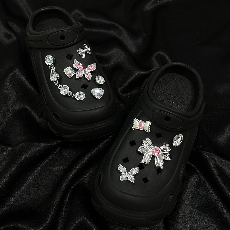 洞靴アクセサリー女性装飾diy靴ボタン智必星靴花靴飾りセットバックルネット赤高級感靴花