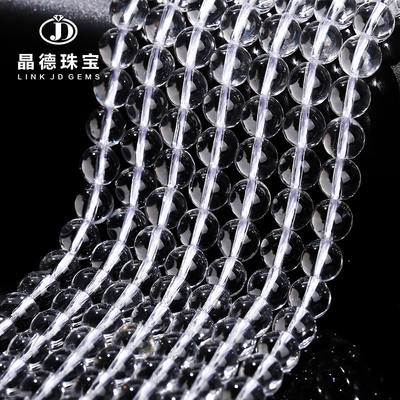 Factory direct supply natural white crystal loose beads diy jewelry accessories bracelet beaded crystal beads semi-finished products wholesale