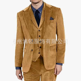 2026跨境新款商务休闲男三件套新郎西装婚礼宴会大码跨境西装套装