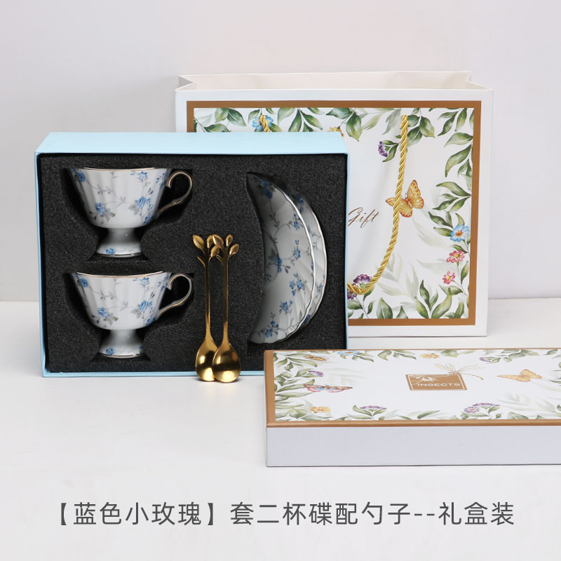 Tazas de café al por mayor transfronterizas y platos, tazas de café de cerámica de alta calidad retrógrada, tazas de menú de la tarde exquisitas británicas