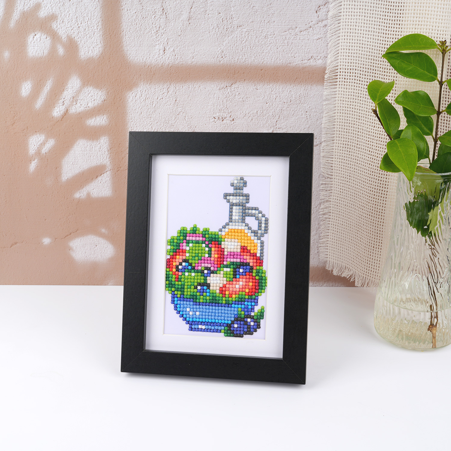 Diamante transfronterizo 5D pintado 5 * 7 pulgadas sin marco comida tradicional hamburguesa patatas fritas bebidas frutas independientes estación de venta caliente