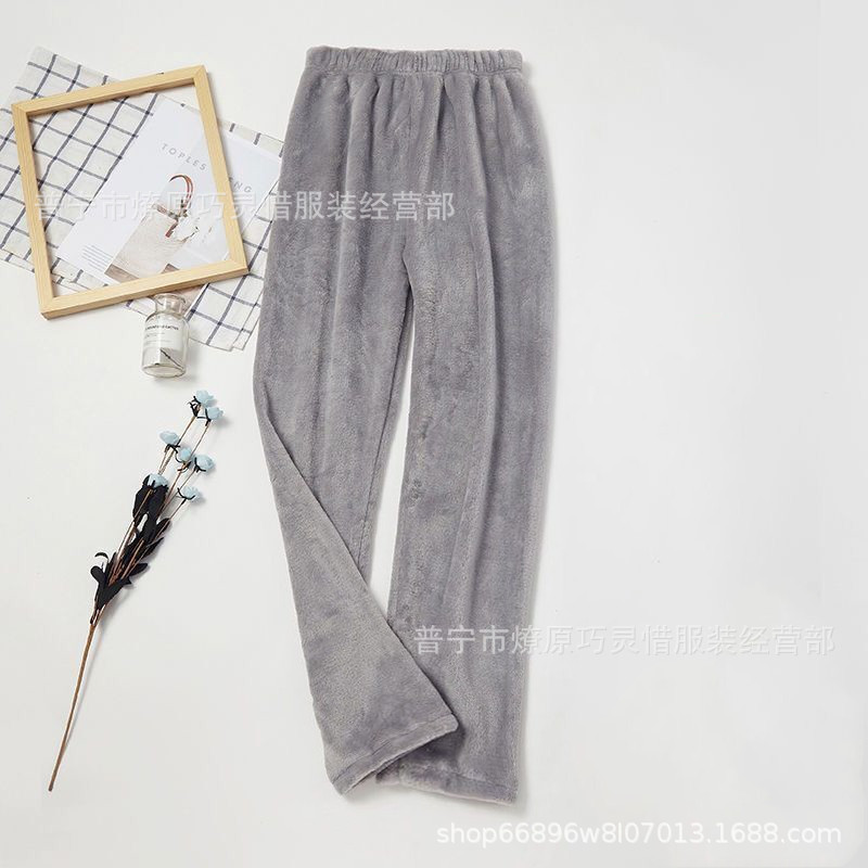 Pantalones de pijama de franela de coral de dibujos animados, pantalones de pijama de hombre, pantalones de invierno de otoño de mujer, pantalones caseros