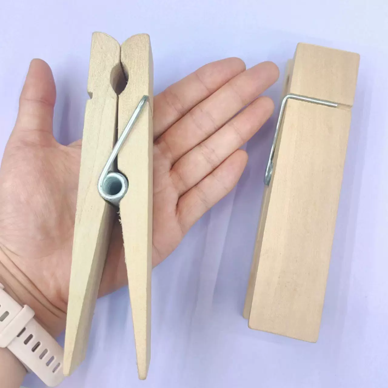 厂家特大号15MM木头衣夹原木色木夹子衣物晾晒照片收纳多规格彩色