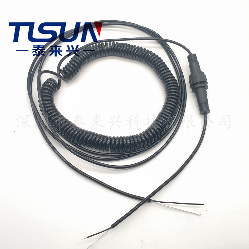 可选美标认证弹簧电缆 2X24AWG PUR-YY 电缆 户外防潮 可选择款