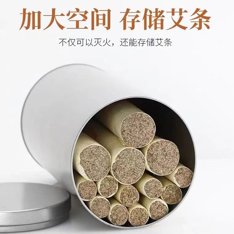 Moxa Stick Extinguisher Tube Stainless Steel Moxibustion Smoke Control Jar with Ash Scraper for Home Use preparation