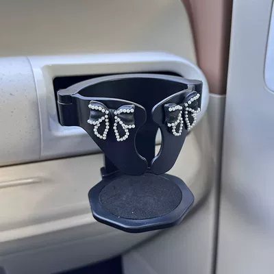 interior cup holder, cup: Car cup holder/beverage holder - bowknot-black-air-vent-cup-holder-no-specifications