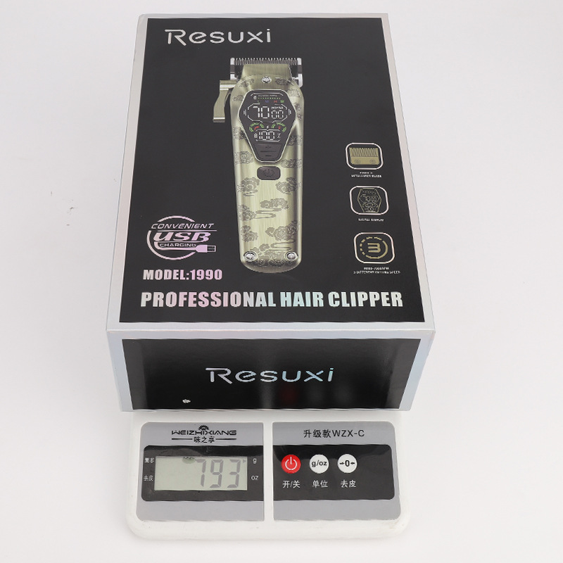 Barbero eléctrico doméstico de alta potencia de metalurgia en polvo para hombres, tijeras eléctricas de empuje profesionales, velocidad ajustable