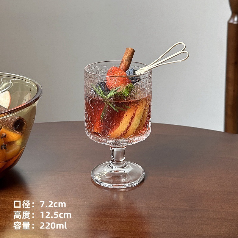 微醺热高颜值太阳花洋酒杯鸡尾酒玻璃杯子酒煮圣诞喝高脚杯红酒杯|undefined