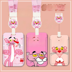 Cartoon card holder lanyard easy-pull buckle telescopic student campus bus card subway citizen meal card anti-lost pick-up card holder