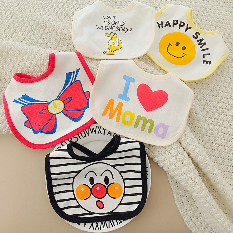 New Printed U-shaped Baby's Spit Towel Newborn Baby Waterproof Bib 0-2 Years Old Men's and Women's Cotton Spit Milk Bib