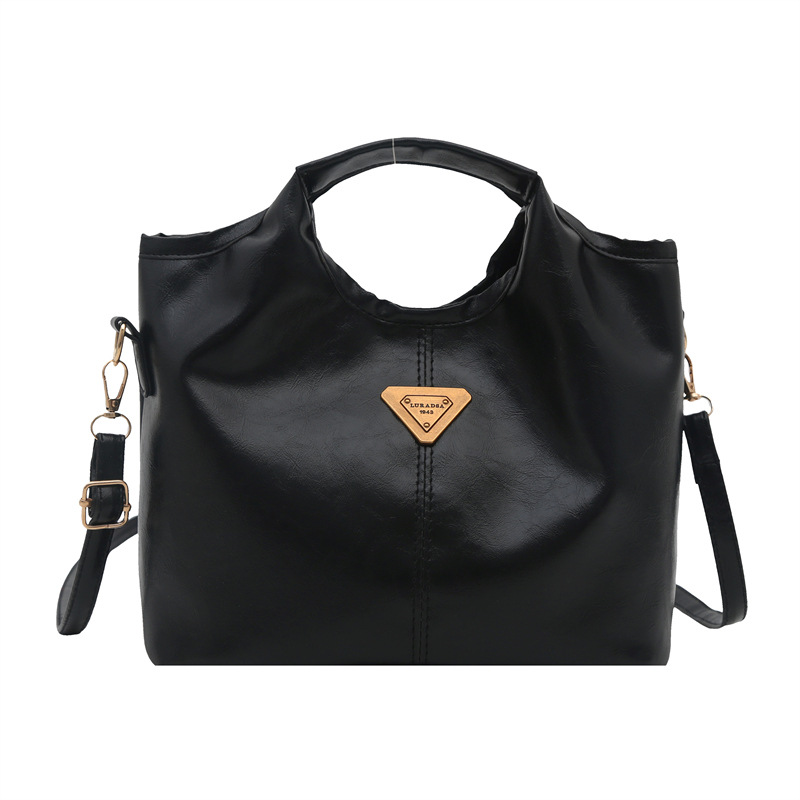 Bolso de mano retrógrado nicho mujer 2025 nuevo estilo de piel de cera de aceite para viajar bolso de hombro de gran capacidad relajado mochila