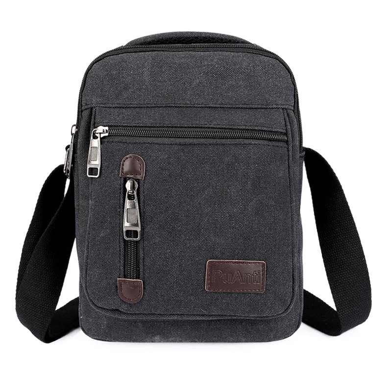 Canvas men's bag new casual shoulder bag lightweight simple multi-layer men's handbag retro travel messenger bag fashion