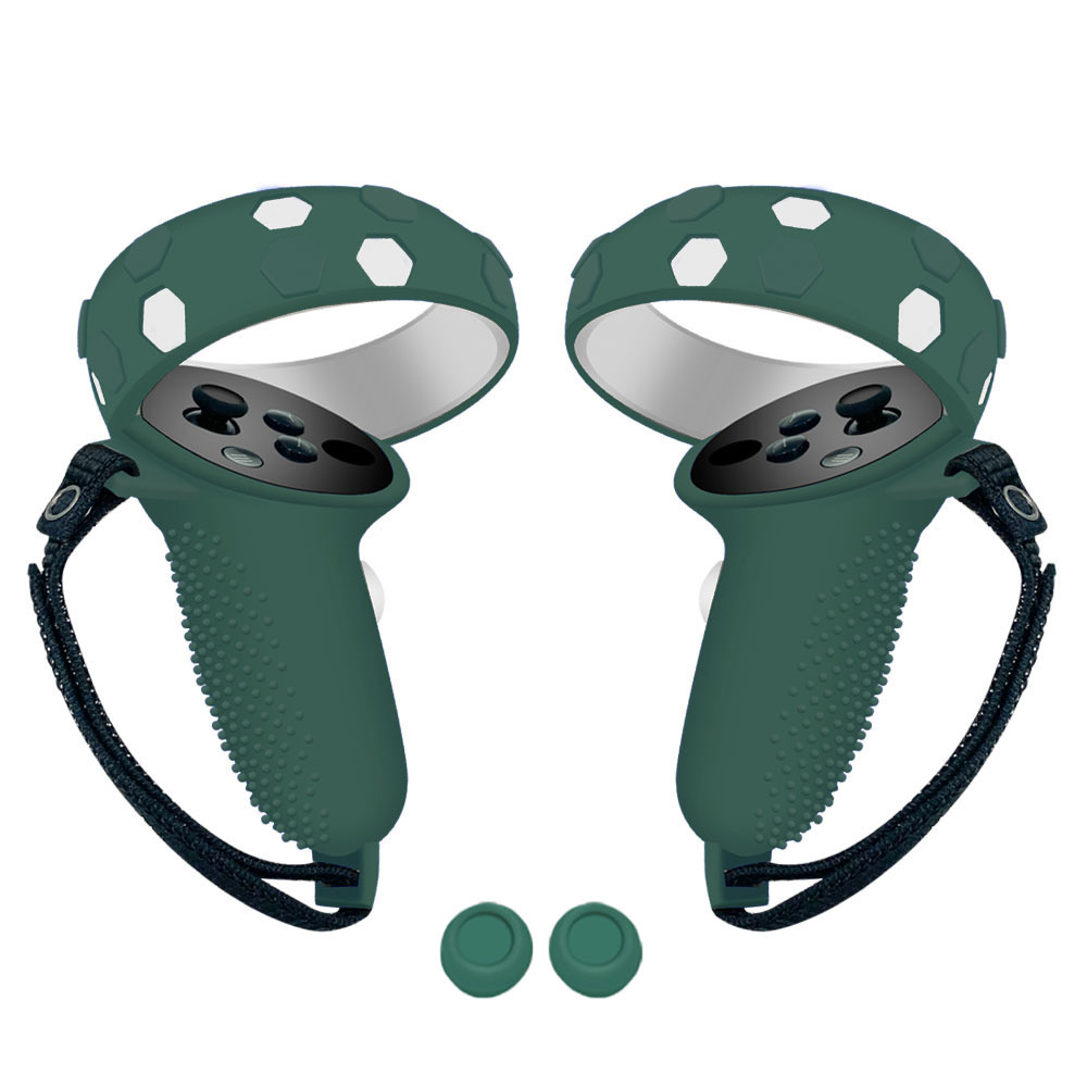 Aplicable a la generación de Oculus Quest2 manejar funda de silicona antideslizante VR Segunda Generación VR manejar funda protectora resistente a la caída caso de Goma