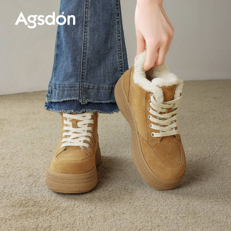 Botas de nieve para mujeres 2025 nuevos zapatos de invierno de algodón grueso con suela gruesa botas deportivas casuales de lana