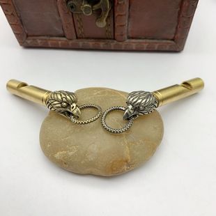EDC equipment outdoor life-saving high-frequency whistle eagle head ethnic pure copper vintage keychain stall stationery shop