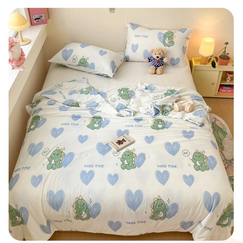 Edredón fresco de verano de algodón de punto individual y doble 2025 nuevo edredón de aire acondicionado de verano lavable a máquina para niños edredón fino