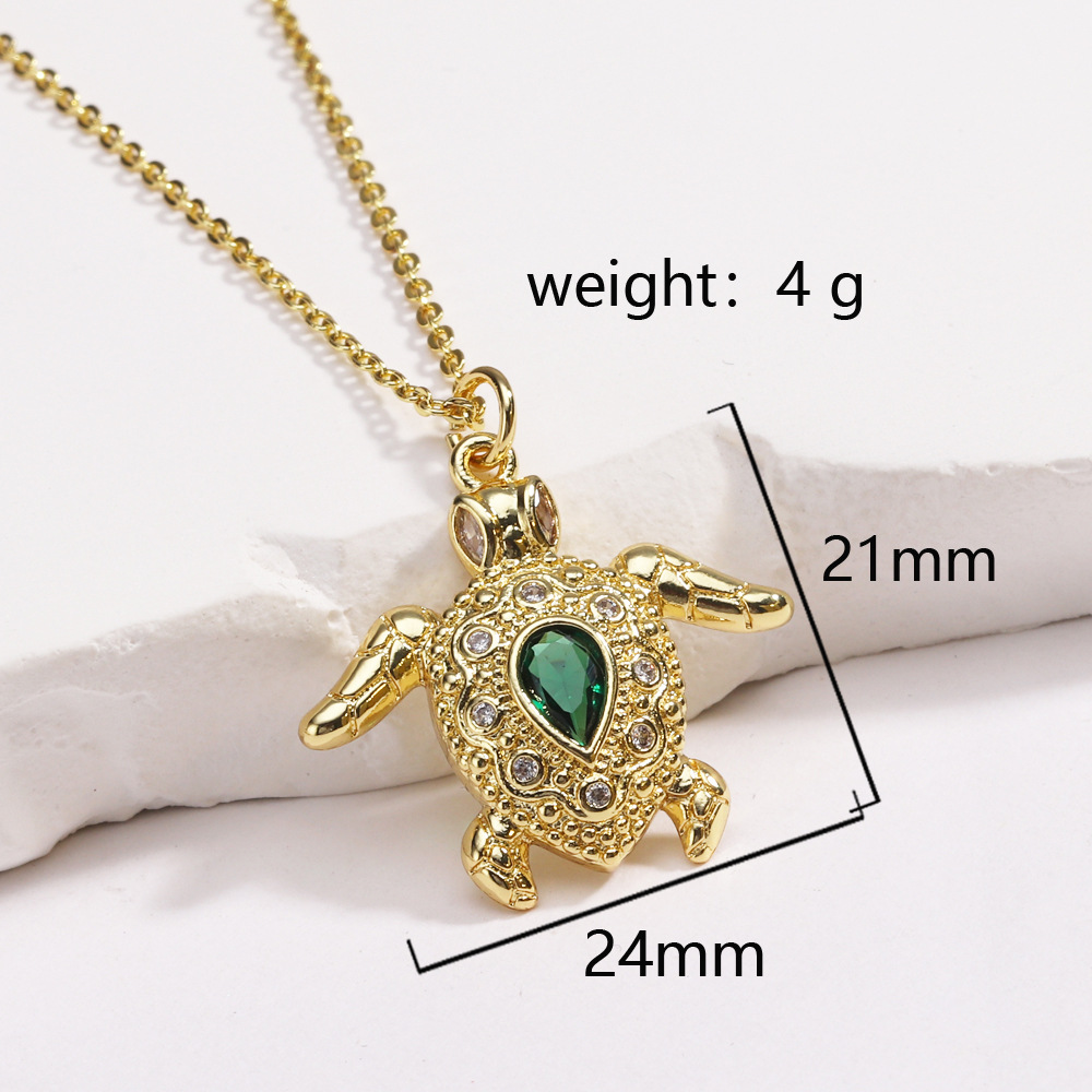 9g Weight Lobster Trigger Clasp Closure Clasp Closure Type Copper Pendant Material Pendant Necklace Classification Copper Chain Material cable chain Chain Type 1 Piece Quantity Casual, Daily Occasion Copper Material Tortoise Pattern All Seasons Season Women's Gender Plating Design Vintage Style Style Wholesale Jewelry Vintage Style Tortoise Copper Plating Cable Chain Pendant Necklace 14