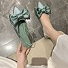 Summer sandals pointy toe, footwear with bow, Korean style, wholesale