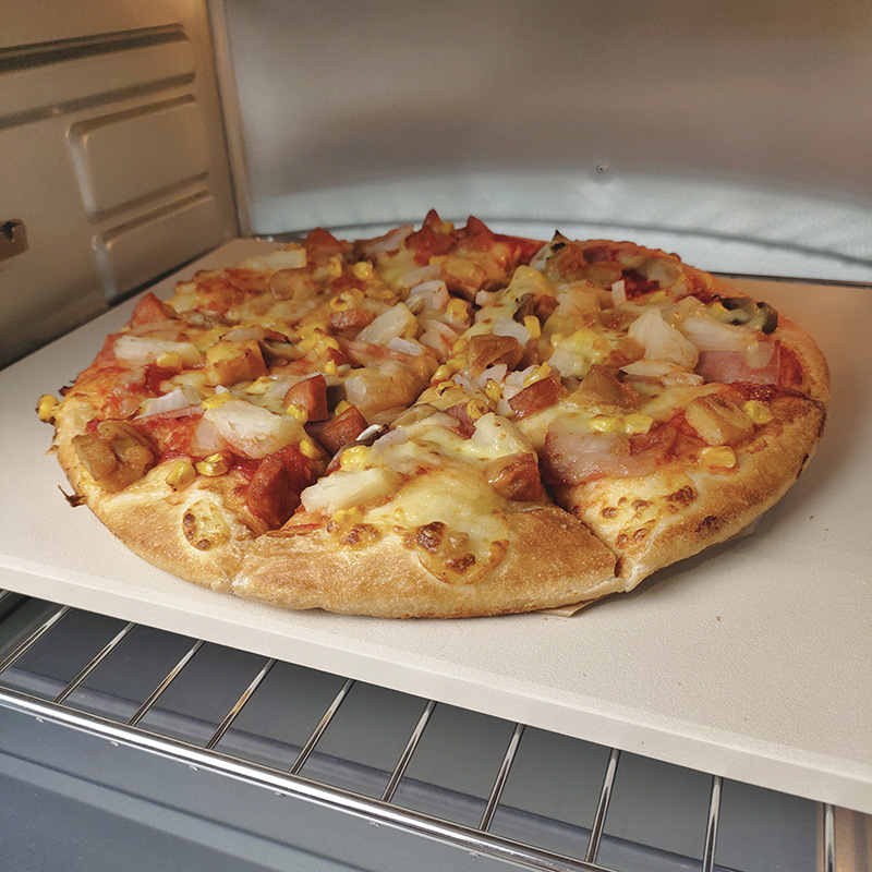 Piedra para hornear pizza, bandeja de cerámica para hornear, resistente a altas temperaturas, apta para alimentos, cuadrada, de cordierita, para barbacoa, plato para pizza