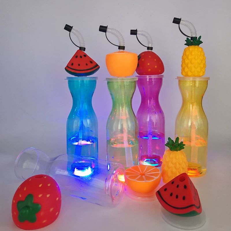 Одноразовый пластиковый стакан из ПЭТ с подсветкой и рисунком фруктов для детей, для вечеринок на открытом воздухе, для сока, популярный за рубежом