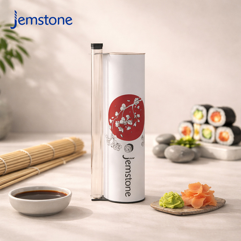 Tubo de Papel para Empaque de Sushi de Papel y Cartón con Impresión UV para Alimentos