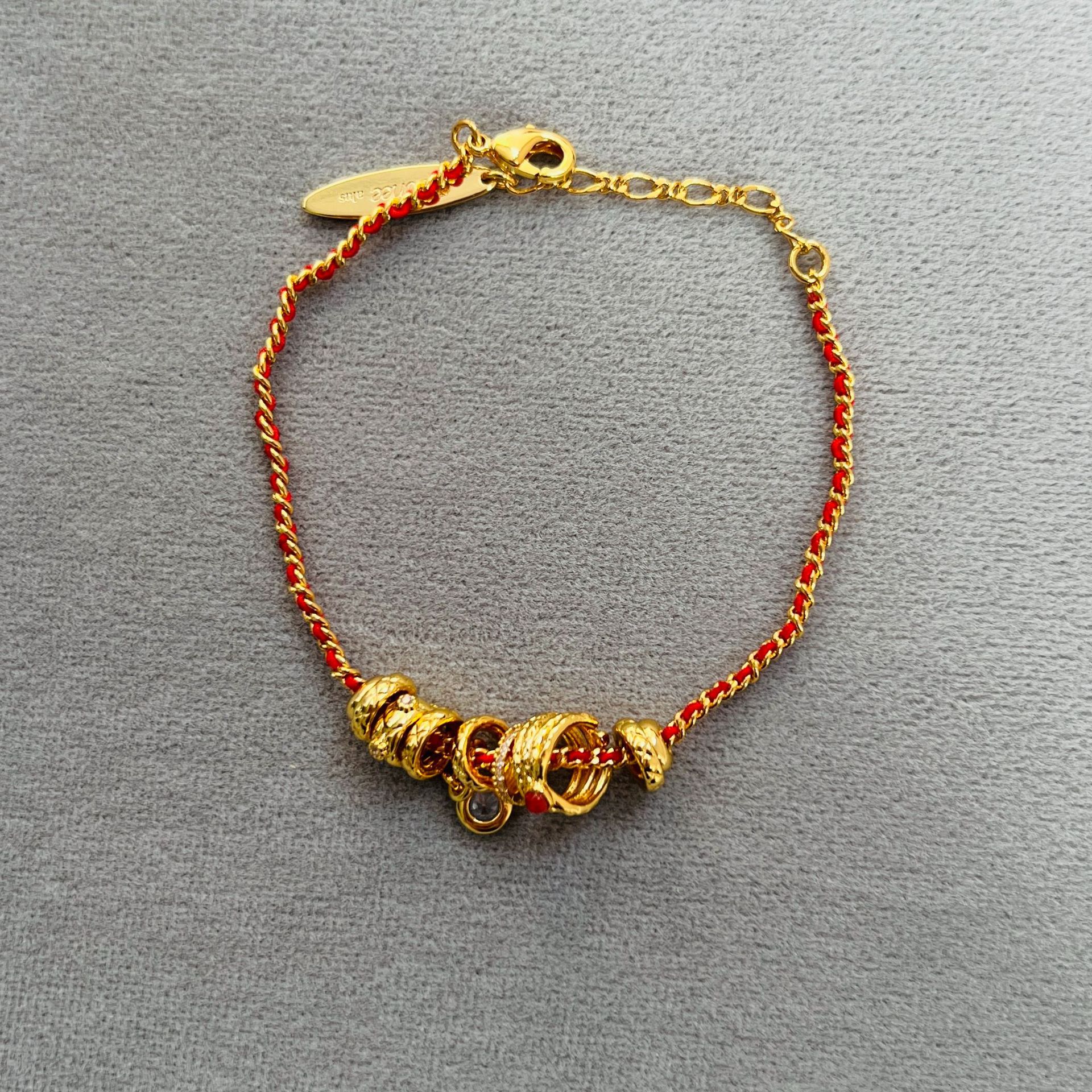 BOON * Home Year of the Snake Year of the Life Bracelet Small Sweet Potato Explosions Niche Classic Personality Joker Copper Red Rope Bracelet