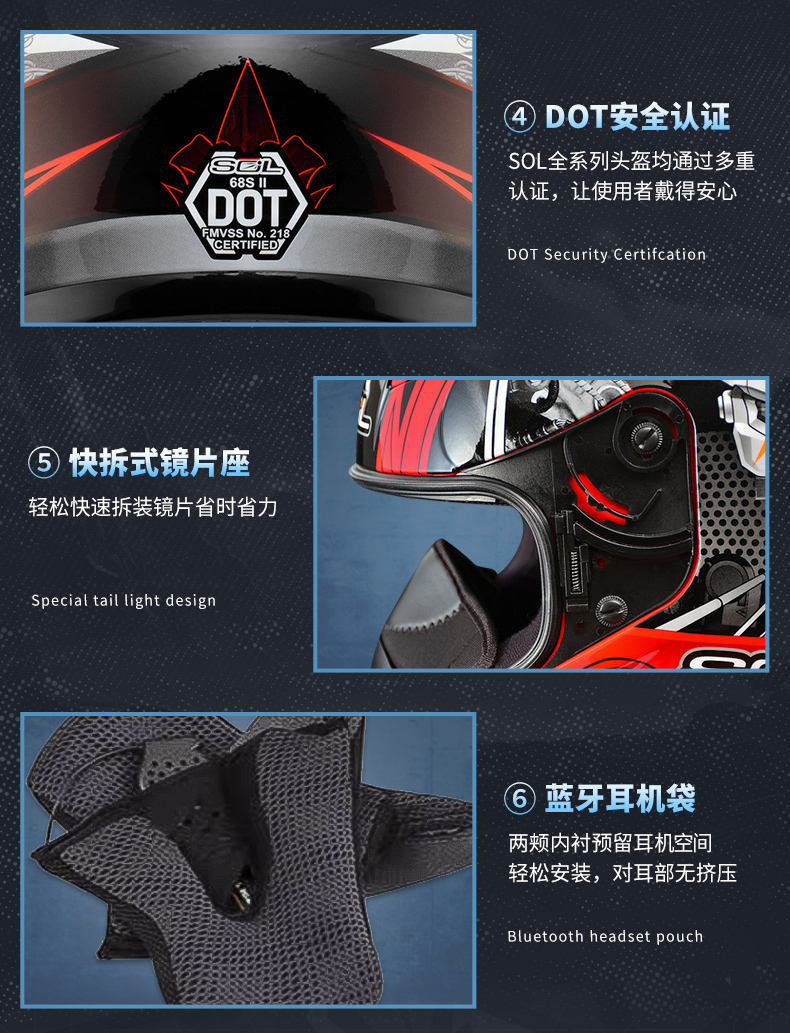 Motorcycle Helmet Full Face with Spoiler Unisex