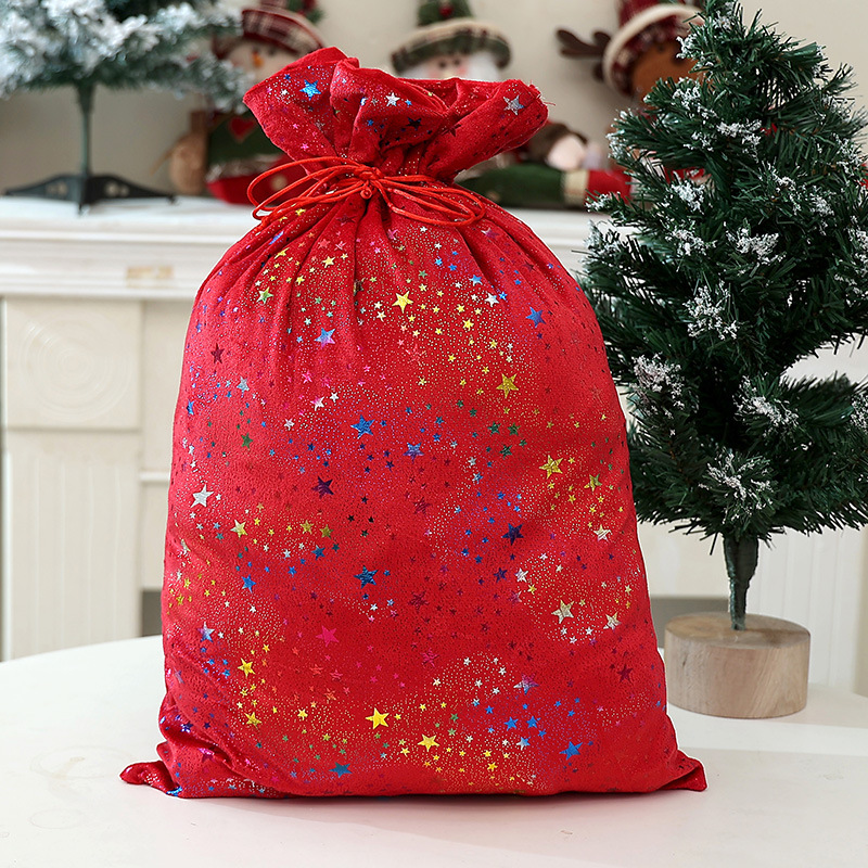 Novo cross-border decoração de natal suprimentos pacote bolso presentes sacos de presente das crianças sacos de doces douramento sacos de floco de neve