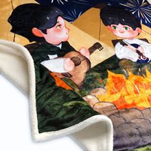工厂定制法兰绒印花毛毯Q版明星卡通双层加厚法莱绒羊羔绒毯