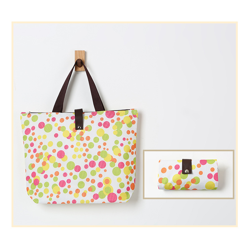 Bolsa de compras plegable de tela Oxford, bolsa de compras plegable ecológica promocional portátil, personalizable.