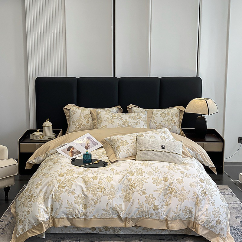 100 xinjiang algodón de lana larga impresión digital de cuatro piezas de sábanas de cama de algodón tipo a cuatro piezas de sábanas