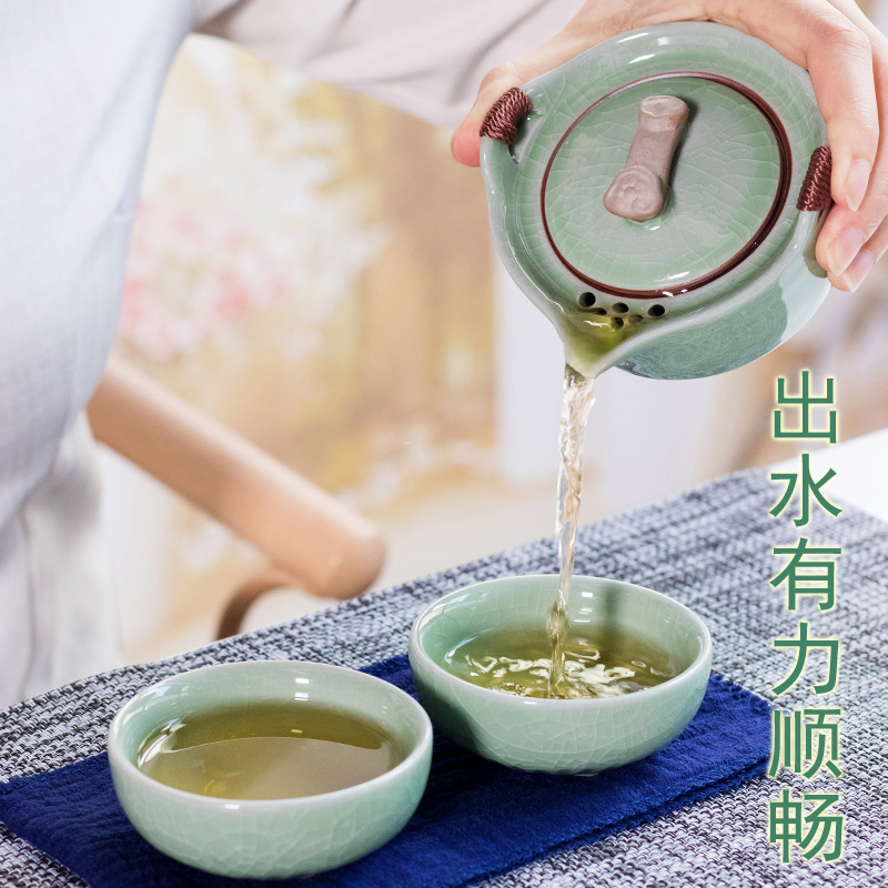 Simple grabber, teapot, handheld tea cup, tea set for traveling