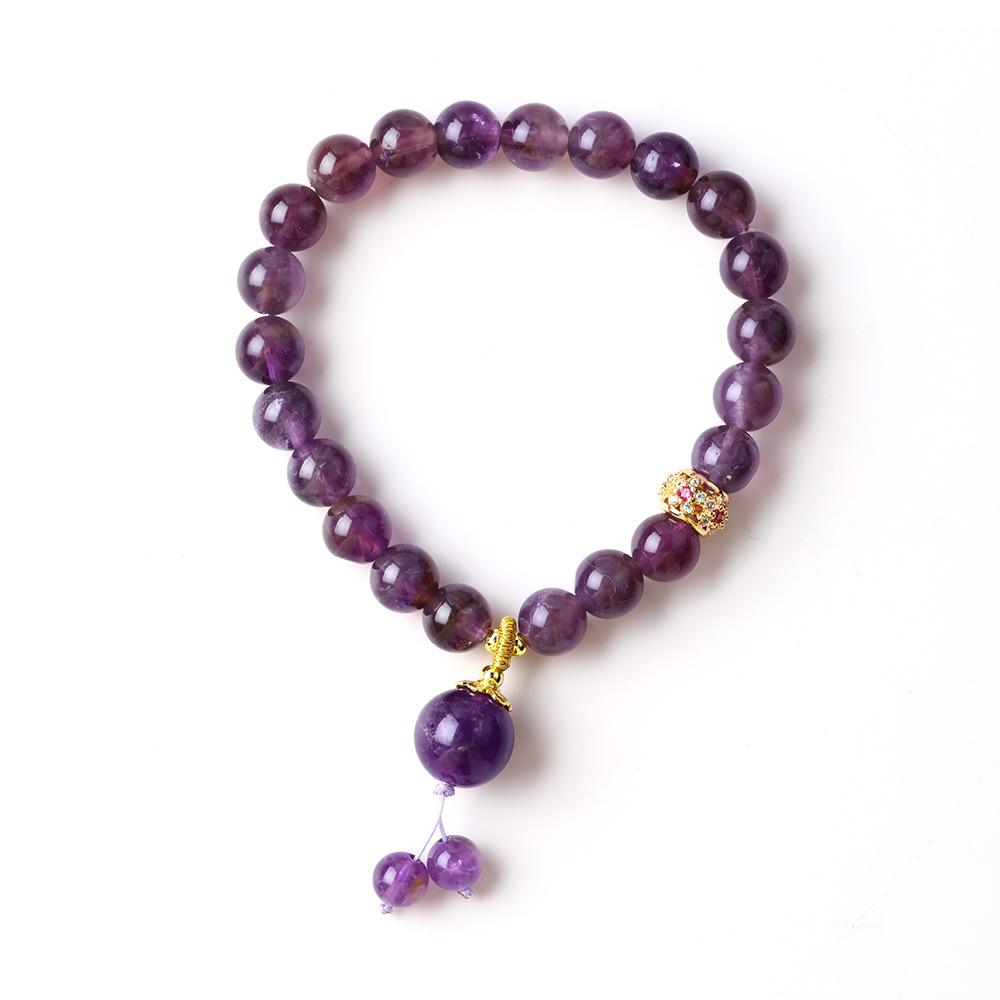 Brazalete de amatista natural para mujeres ins nicho lujoso ligero pulsera púrpura para la novia buena suerte regalo