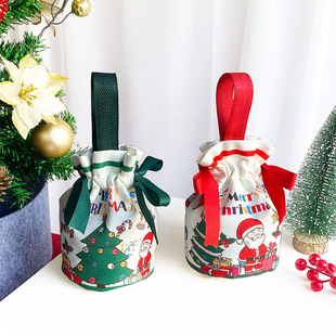 Portable Christmas Storage Bag Canvas Cute Cloth Bag Gift Bag Wholesale Holiday Gift Packaging Christmas Eve Spot
