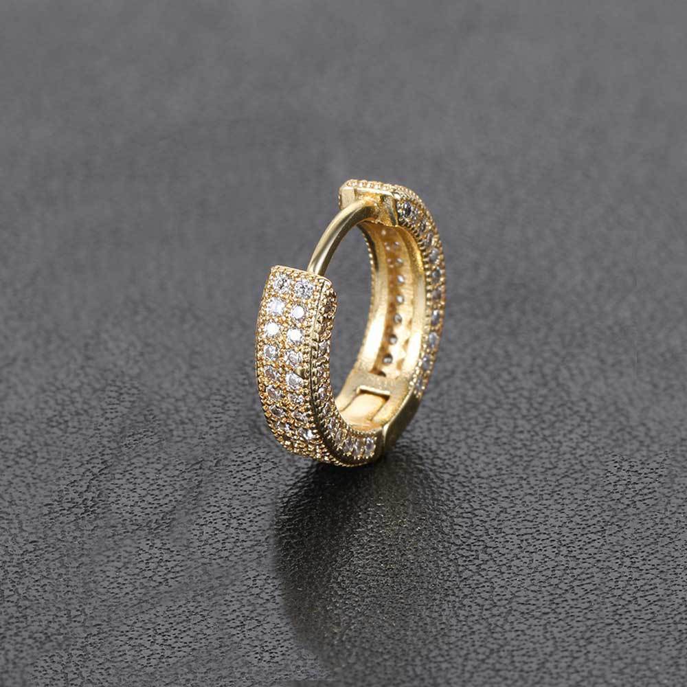 Full diamond men's plain rings, 2022 new minimalist earrings, Korean niche design, circular trendy earrings_voghion.com