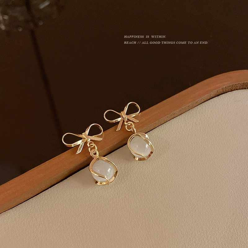 Серебряные серьги-капли с жемчужиной (Hanfou), серебряная нить S925, ретро-корейский стиль Light-Luxury