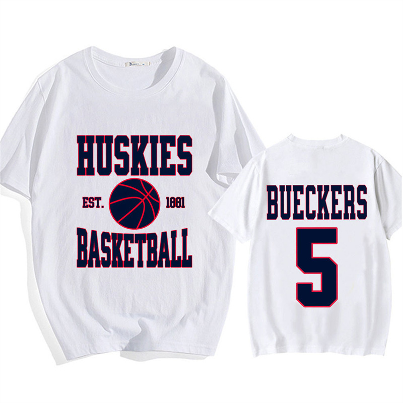 Short-Sleeve T-Shirt with Printed Design, European Size, Double-Sided, European and American Style, Cotton