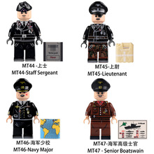 二战海军事士兵积木德人仔印刷配件武器装甲兵油桶小颗粒玩具跨境