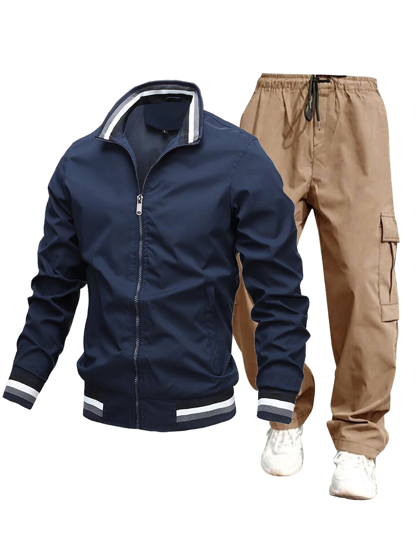 Herrenbekleidung 2024 neuer trendiger Herren-Herbst- und Winter-Freizeitmantel Modetrendmantel Herrenoberteile dünne Jacke Anzug_voghion.com