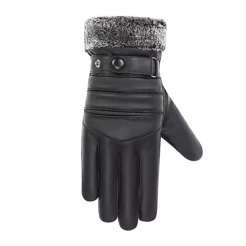 Guantes de algodón caliente para hombres a prueba de viento en invierno, motocicleta de vello gruesa, esquí de pantalla táctil a prueba de frío en invierno