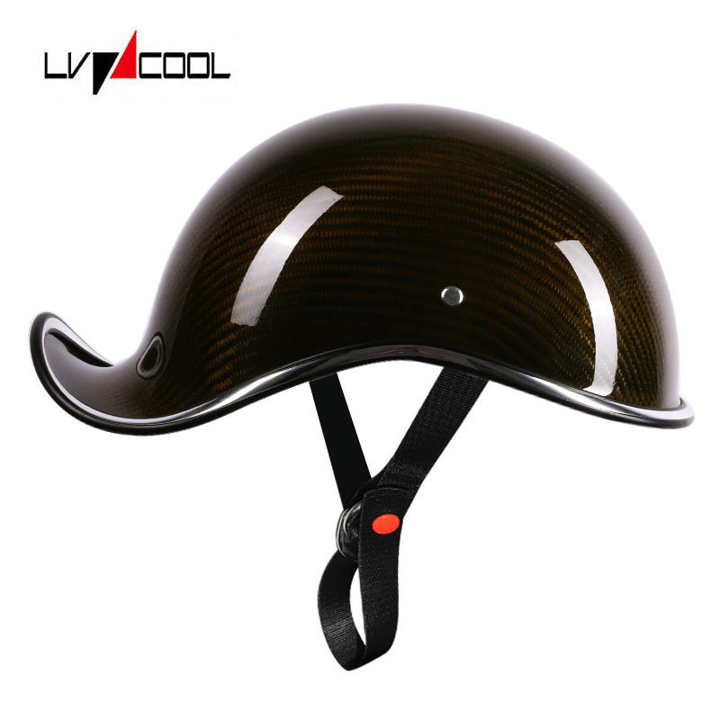 Comercio exterior casco transfronterizo motocicleta casco de fibra de carbono masculino Harley Scoop casco femenino retro motocicleta medio casco verano