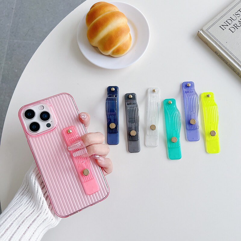Corrugated Wristband Ring Holder Phone Case Desktop Stand Lazy Support Colorful Push-Pull Back Sticker Universal for Men and Women