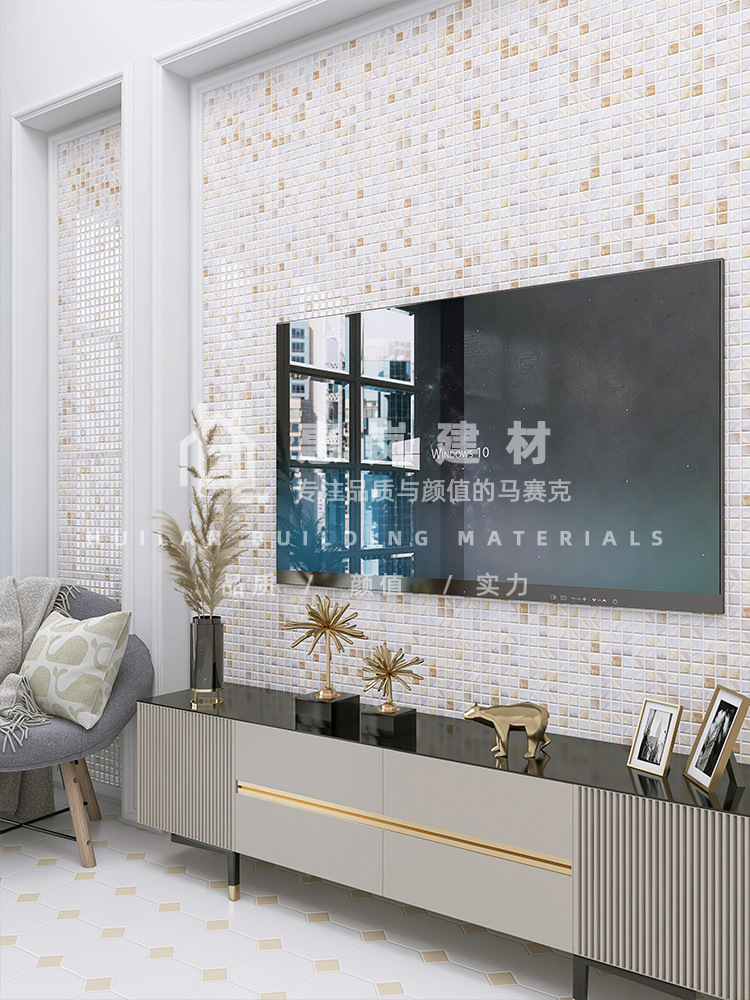 天然贝壳密拼马赛克卫生间厨房客厅电视背景墙玄关内墙装饰瓷砖